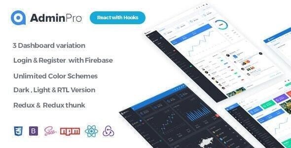 AdminPro React Dashboard Template | Admin Templates | Temalar | Vofus ...