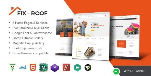 FixRoof - Çatı Kaplama Hizmeti ve İnşaat HTML Şablonu