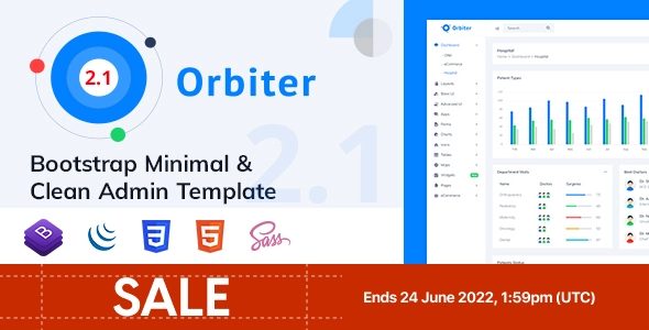 Orbiter - نموذج إدارة Bootstrap Minimal & Clean