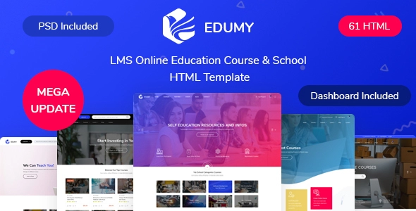 Edumy - Plantilla HTML de escuela y curso de educación en línea LMS