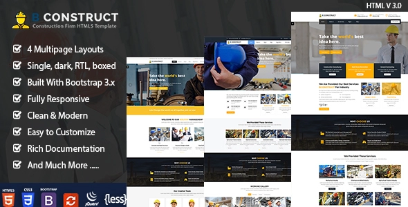 B Construction - Building Company HTML