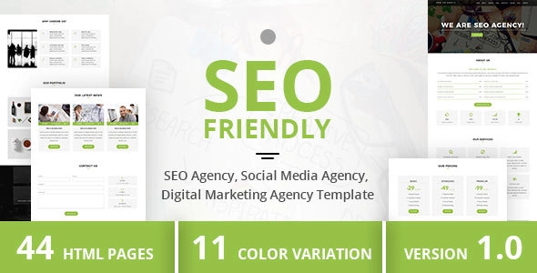 SEO Friendly - SEO 代理、社交媒体代理、数字营销代理模板