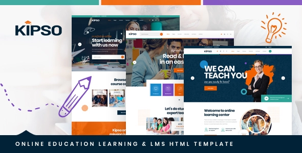 Kipso - HTML-Vorlage für Online-Bildungslernen und LMS