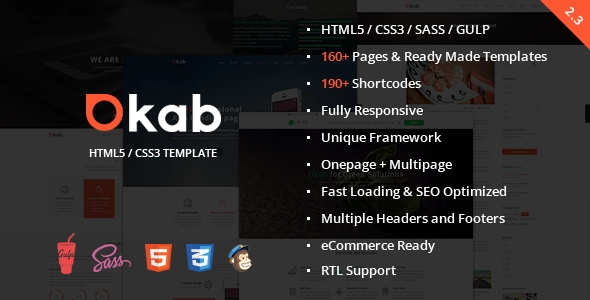 Okab - Modèle HTML5 polyvalent et réactif