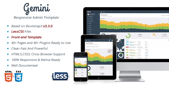 Gemini - Responsive Bootstrap Admin Template