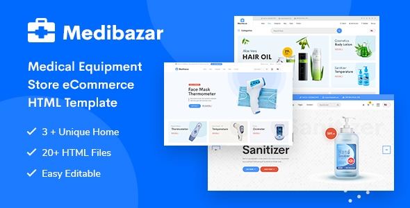 Medibazar - Modello HTML per e-commerce del negozio di attrezzature mediche