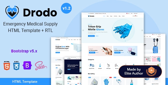 Drodo - Modèle HTML de produits médicaux pour le commerce électronique