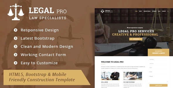 Legal Pro - Modèle d'entreprise juridique/juridique