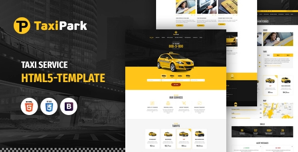 TaxiPark - HTML5-Vorlage für Taxiunternehmen