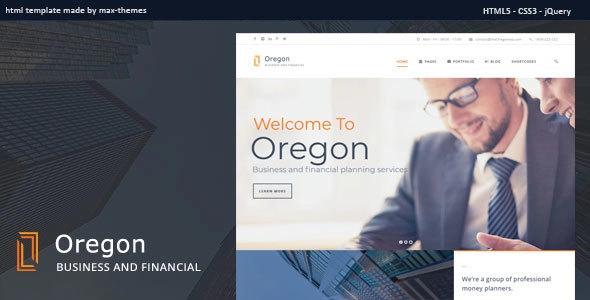 Oregon - Modèle HTML de finances
