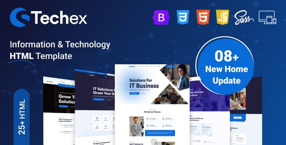 Techex - Plantilla HTML de información y tecnología