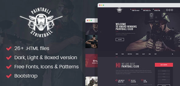 Paintball & Strikeball Club - Premium HTML5 Template