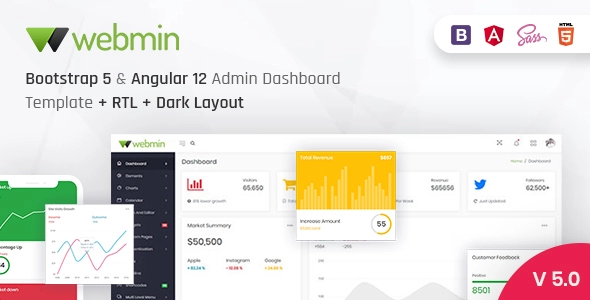 Webmin — шаблон панели администратора Bootstrap 5 и Angular 12