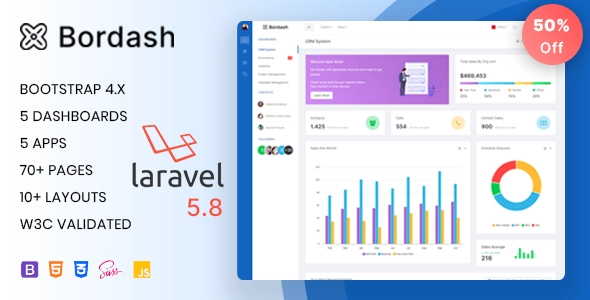 Bordash — шаблон администратора Laravel