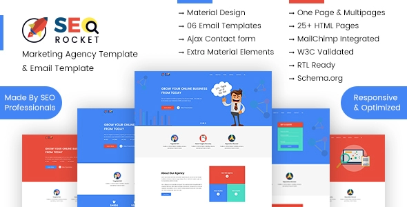 SEO & Digital Marketing Agency Template Pack |  Agency, Re-Marketing Email Template - SEO Rocket