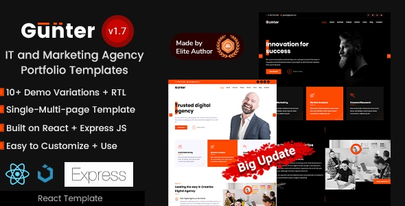 Gunter - React IT & Digital Marketing Agency Template