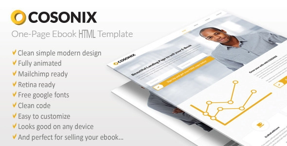 قالب كتاب إلكتروني بتنسيق HTML5 من صفحة واحدة من Cosonix