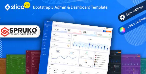 Silica - Modèle HTML d'administration et de tableau de bord Bootstrap 5