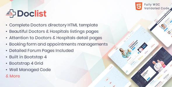 Doclist - 医疗和医生目录 HTML 模板