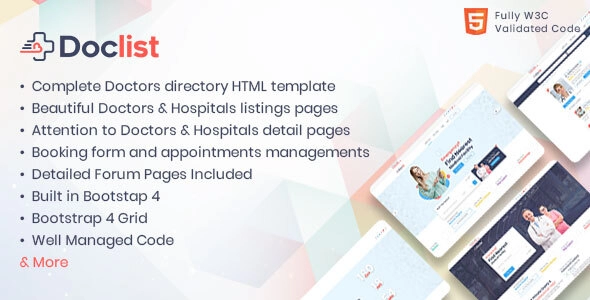 Doclist - Tıp ve Doktor Dizini HTML Şablonu