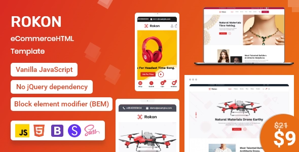 Rokon - E-Commerce-HTML-Vorlage für ein einzelnes Produkt