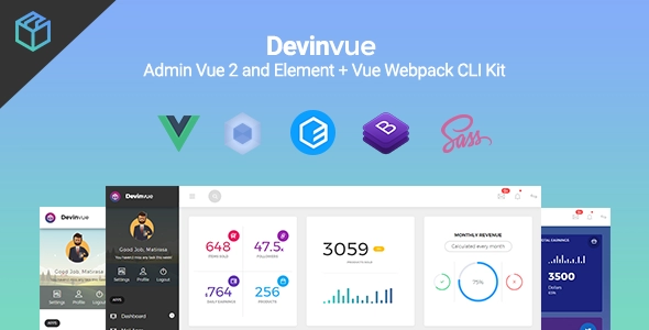 Devinvue - Admin Vue 2 ve Element + Vue Webpack CLI Kiti