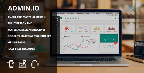 Admin.io – Responsives Materialdesign-Dashboard