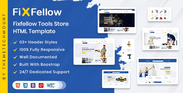 Fixfellow - E-Commerce-HTML-Vorlage für den Tools Store