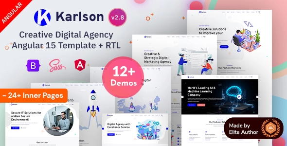 Karlson - Angular 15 Modèle de société de démarrage informatique et de marketing SEO