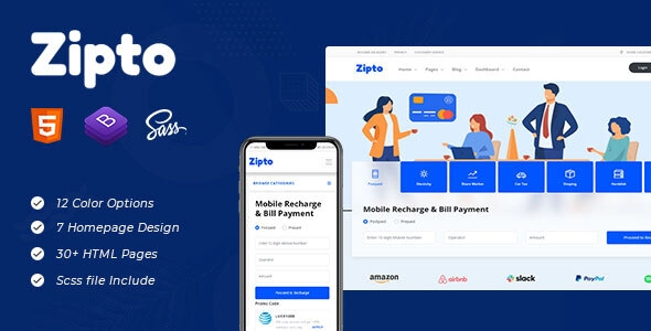 Zipto - Modèle de recharge et d'achat en ligne