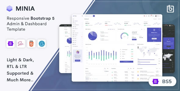 Minia - Modèle d'administration et de tableau de bord Bootstrap 5